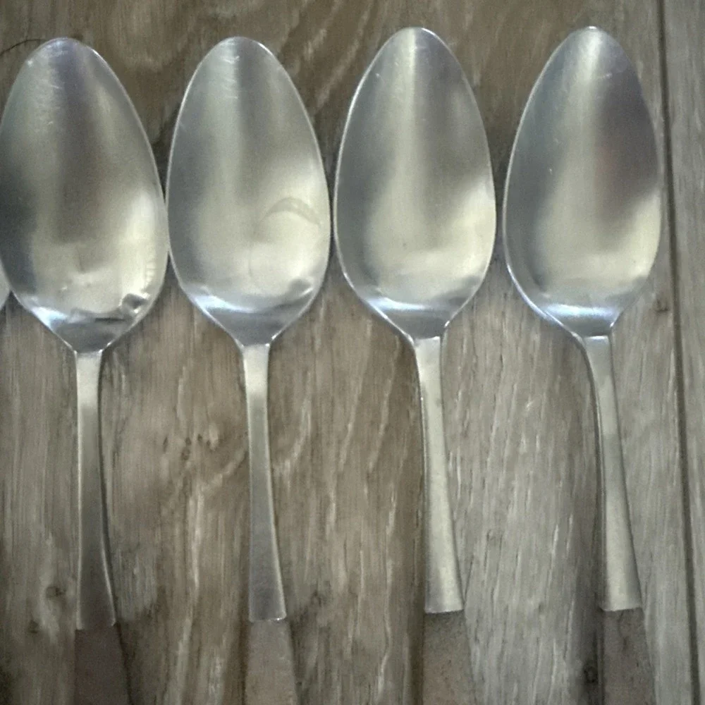 Vintage 7 Epic Wood Composite Handled Place Spoons 7